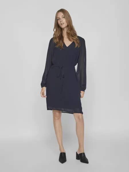 Kort Langermet Kjole Navy Blazer Kjoler Dame Vila