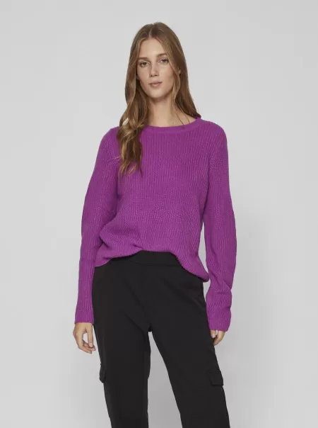 Topper Og T-Skjorter Dame Vila Cattleya Orchid Langermet Strikket Pullover