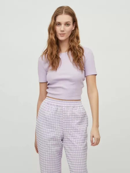 Vila Pastel Lilac Dame Topper Og T-Skjorter Ryggdetalj Topp