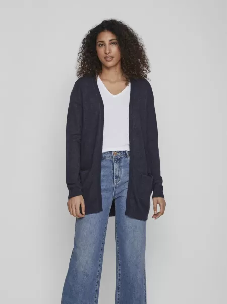 Basic Strikket Cardigan Vila Total Eclipse Dame Strikkeplagg