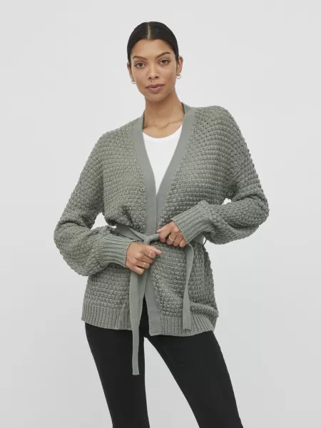 Laurel Wreath Vila Dame Strikkeplagg Teksturert Knyting I Midjen Cardigan