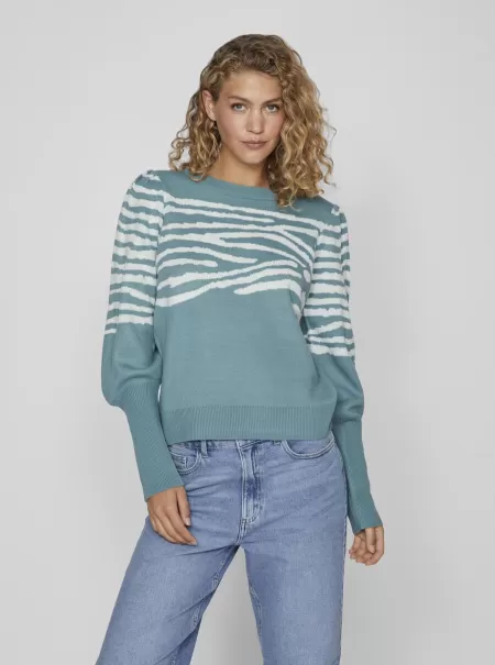 Arctic Jacquard Strikket Pullover Vila Dame Strikkeplagg