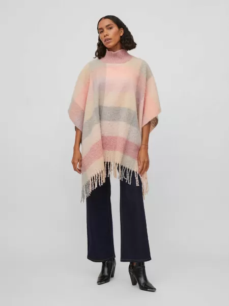 Rutete Poncho Dame Vila Misty Rose Yttertøy