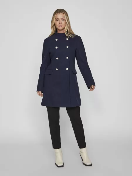 Yttertøy Dame Navy Blazer Dobbeltspent Kåpe Vila