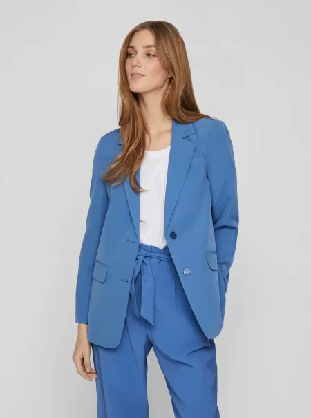Petite – Løs Passform Blazer Dame Vila Blazere Og Dresser Federal Blue