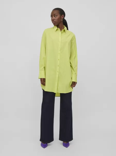 Oversized Skjorte Dame Vila Wild Lime Skjorter