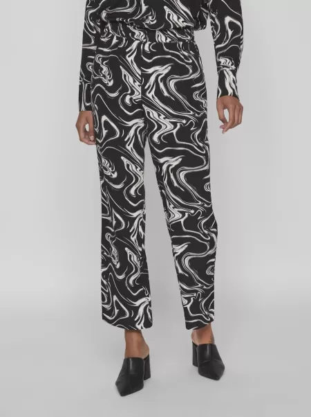 Vila Grafisk Print Bukser Bukser Og Leggings Dame Black