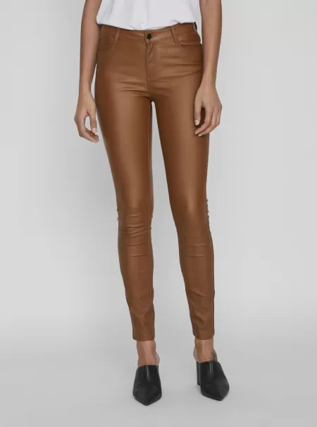 Jeans Coated Skinny Fit Jeans Dame Vila Toffee