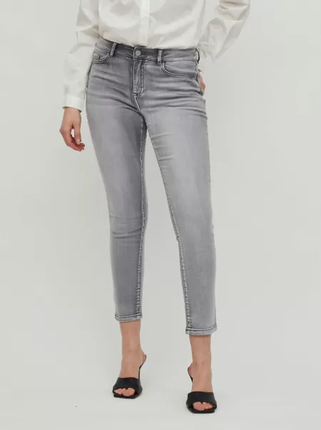Light Grey Denim Jeans Dame Vila Cropped Skinny Fit Jeans