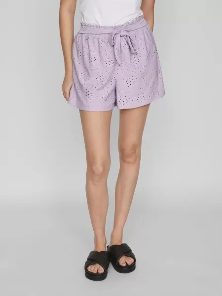 Shorts Høy Midje Shorts Dame Vila Pastel Lilac